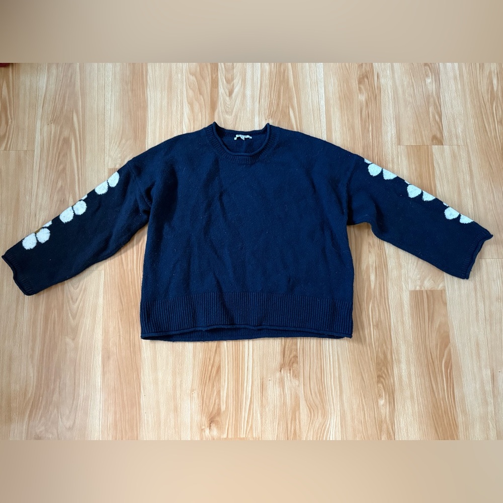 Madewell Belmore Floral Sleeve Pullover Sweater